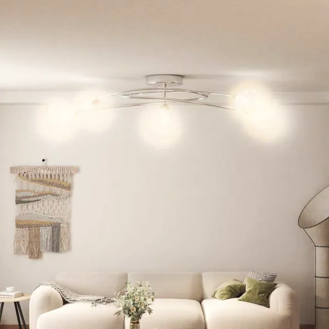 vidaXL Plafondlamp met gaasdraadkapjes 5xG9 Transparent