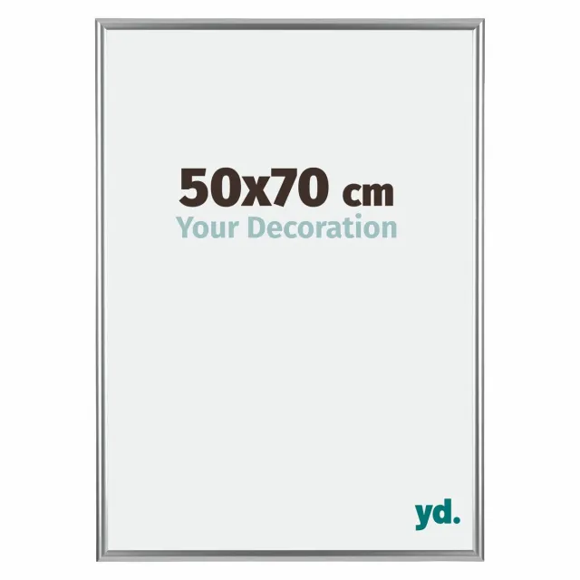 yd. Your Decoration - Fotolijst 50x70 cm - Kunststof - Zilver - Bordeaux