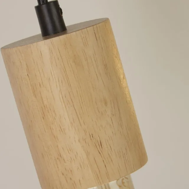 Searchlight Houten plafondlamp Spinny 5-lichts - 50212-5NA Zwart Bruin