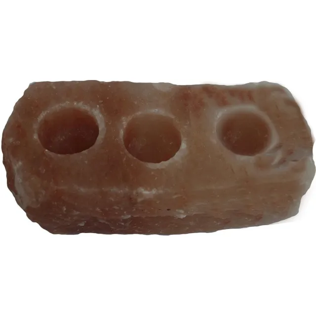 Ancient Wisdom Natural Salt Candle Holder - 3 gaten brons