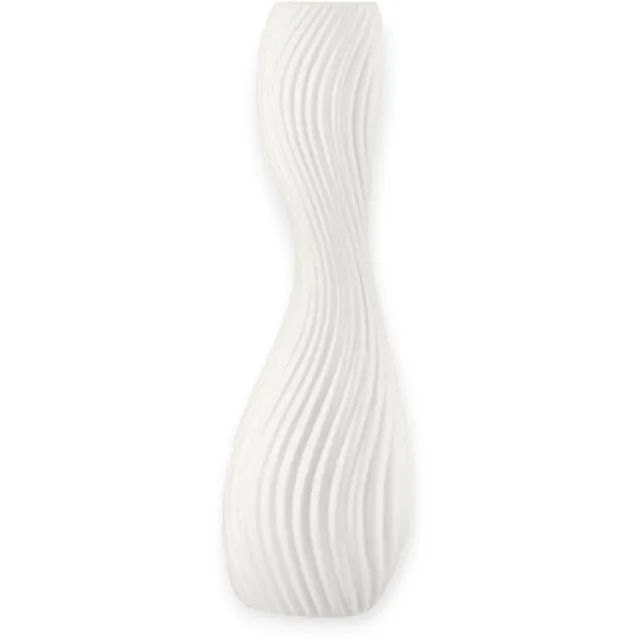 Gilde handwerk Vaas - Organische vorm - Organic - Keramiek - 8x14x41cm Wit