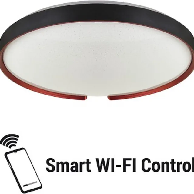 STRÜHM ESPERANTO - Smart LED Plafondlamp - Slimme Plafonniere - Appbesturing - Ø 39.5 cm - iOS & Android - 2.4 Ghz WiFi - 24W - 2810 Lumen - Warm tot Koelwit licht zwart