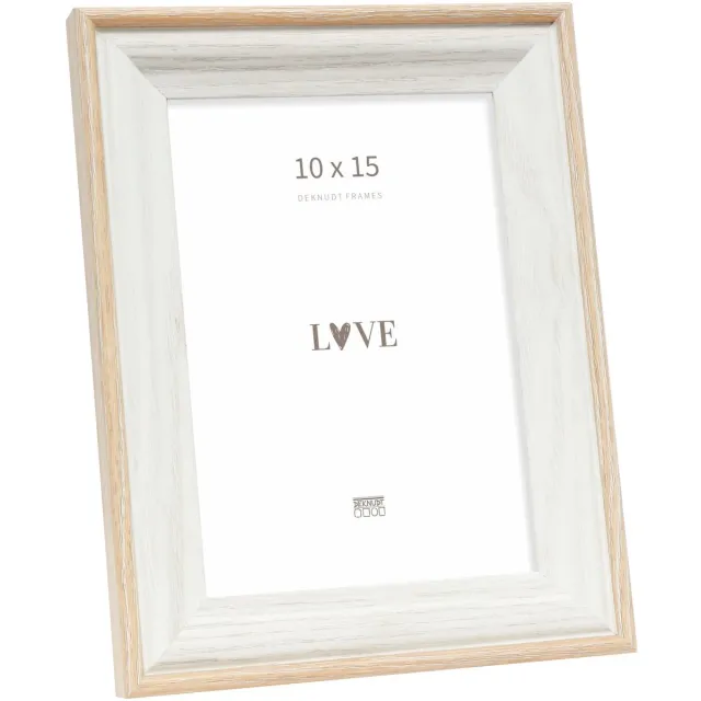 Deknudt Frames fotolijst S68VG1 - wit met naturel biesje - foto 10x15