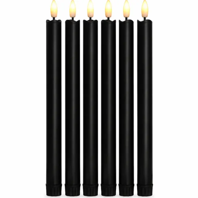 SWGOTA led kaarsen - 1 zwarte kaars met gladde kunststof behuizing en warmkleurige LED-vlam, standaarduitvoering