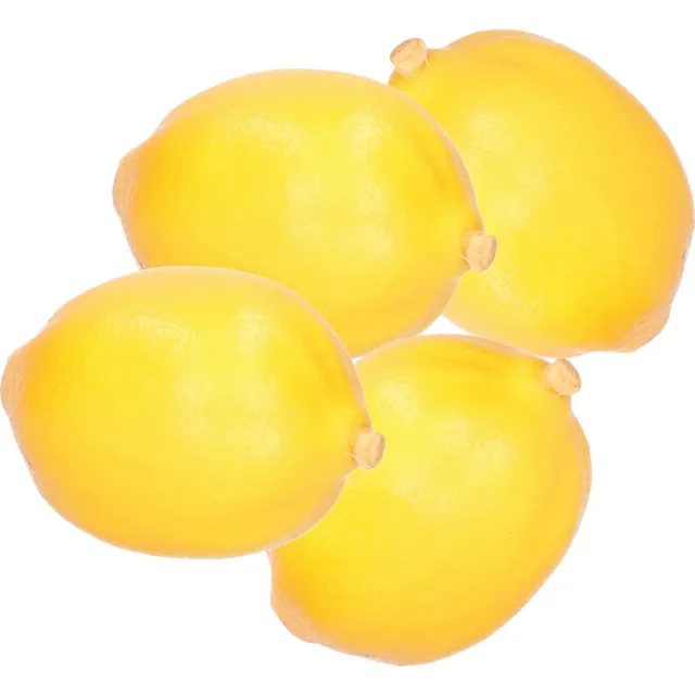 Esschert Design kunstfruit decofruit - 4x - citroen/citroenen - ongeveer 6 cm - geel
