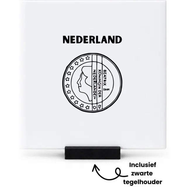 Hacebo Nederland tegeltje met tegelhouder - Piloot - toeristen - tegeltjes met tekst - Nederland cadeau - beste land - Leuk cadeau voor je Vriend om te geven - spreuktegels - 10.8x10.8 CM Wit