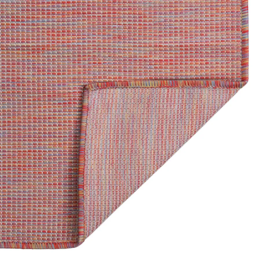 vidaXL Buitenkleed platgeweven 120x170 cm rood, foto 3