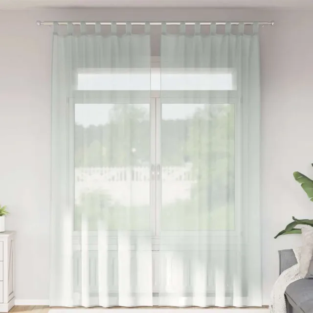vidaXL Gordijnen voile met lussen 2 st 140x260 cm lichtgrijs grijs