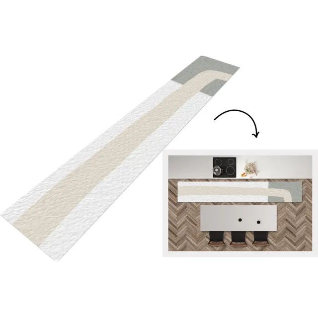 KitchenYeah Keukenloper - Loper keuken - Abstract - Minimalisme - Design - Keukenloper vinyl Multicolor