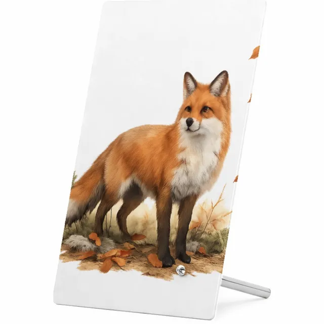 Mr Cadeautjes Glasframe 11 x 16 - design Sfeervolle bosavond met een enkele sterke hoofdfiguur en war | cadeau Wit