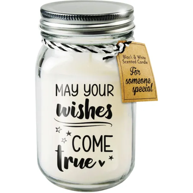 Paper dreams Black & White geurkaars - May your wishes Zwart wit