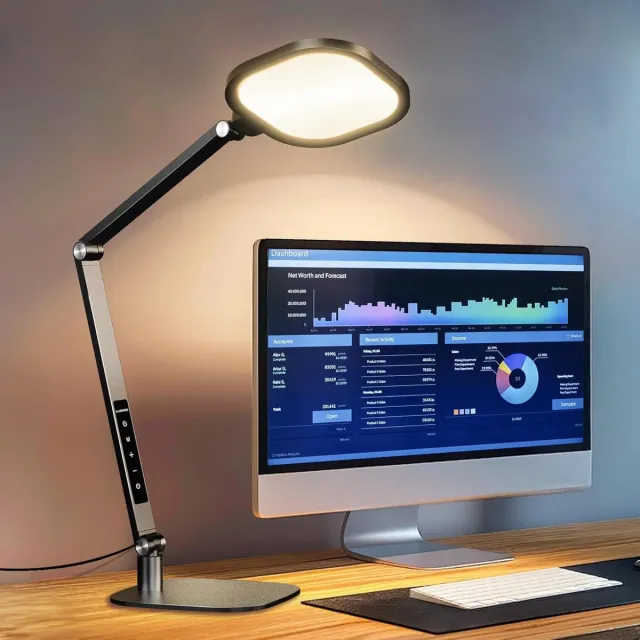 Lampen District LED Bureaulamp Dimbaar – CRI 95 - 1200Lumen - Daglichtlamp zwart
