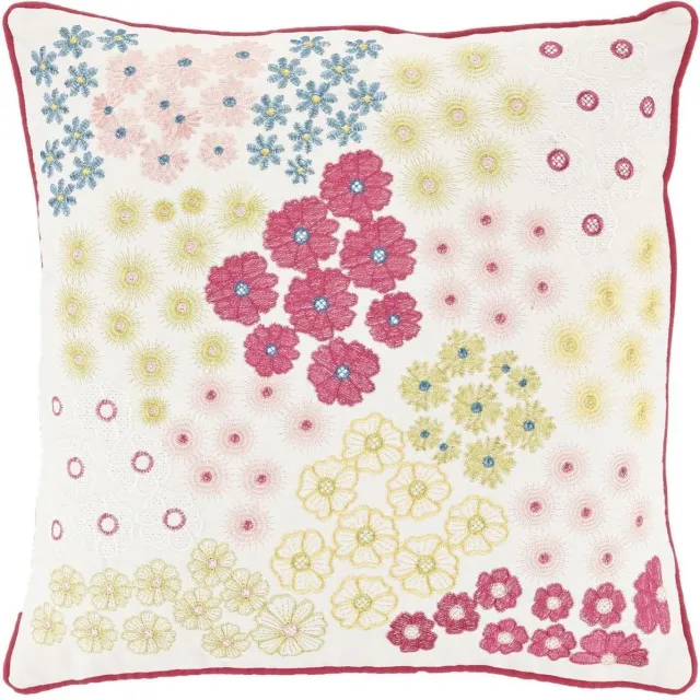 Dutch Decor VUELA - Sierkussen 45x45 cm - geborduurd - bloemen - meerkleurig - Inclusief binnenkussen Paars