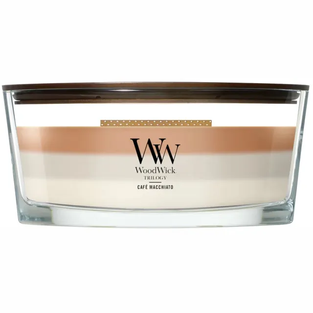 Woodwick Hearthwick - Trilogy Café Macchiato - Ellipse Geurkaars - 50 branduren Meerkleurig