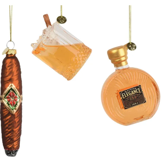 Decoris kerstornamenten giftbox dranken Multi