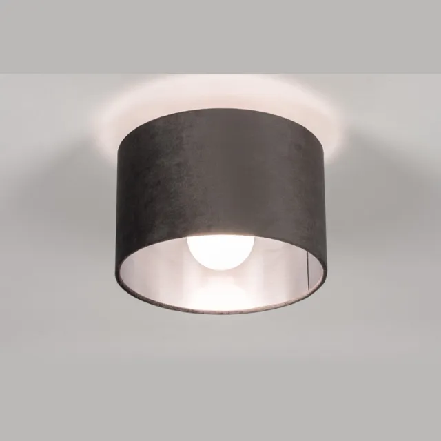 Lumidora Plafondlamp 30912 - Plafonniere - CHARLOTTE - E27 - Zwart - Grijs - Antraciet donkergrijs - Metaal - ⌀ 25 cm