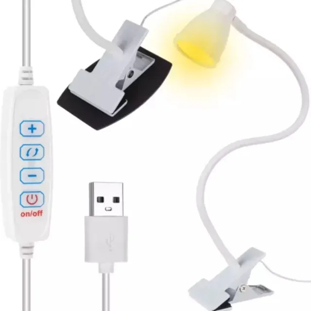 IZOXIS Bureaulamp met Klem en Voet - Flexibele Verlichting voor Elke Werkplek Wit