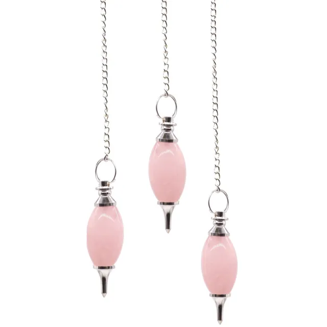AW Gifts Lingam-vormige edelsteenpendel - Rozenkwarts