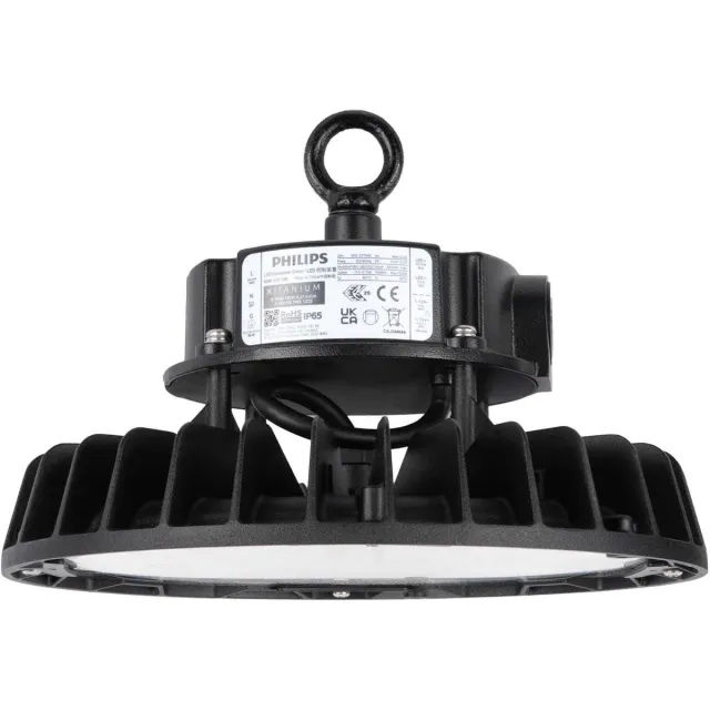 LEDVION LED High bay, IP65, 150-120-85W, 175 lm/W, Driver, 6500K, Dimbaar, UFO lamp voor, werkplaatsverlichting, halverlichting, plafondlamp werkplaats Zwart