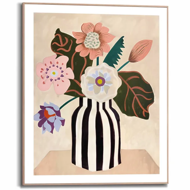 Reinders Schilderij Funky Flowers - 50 x 40 - Hout - REINDERS Funky Flowers Hout