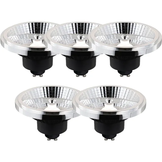 LUEDD Set van 5 Smart GU10 dimbare LED lampen AR111 10W 800 lm 2200 - 6500K
