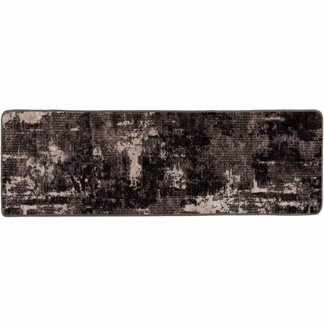 vidaXL Tapijt - Runner - MARSA - Zwart - en - Wit - 50 - x - 250 - cm - Polyester - en - PVC