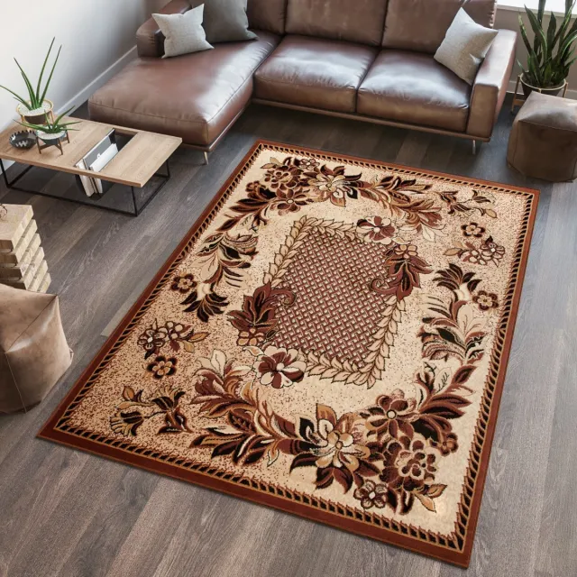 Tapiso Atlas PP Vloerkleed Bruin Gebloemd Woonkamer Tapijt Maat- 250x300 Bruin 8