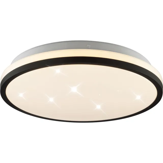 Brilliant Plafondlamp Taya - Zwart - Cct - D29,5cm - Ip44 - 12w