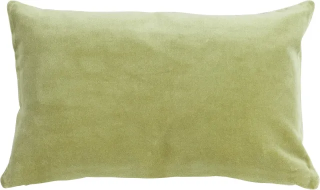 Linen & More Velvet Chambray Pea Groen Kussen -30 X 50