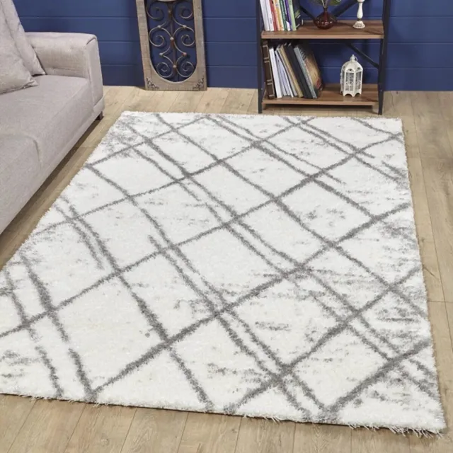Woodman Carpet REE - Creme-Grijs - 200x290cm - Hoogpolig vloerkleed