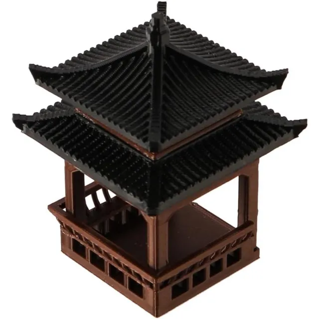 Cosensi Mini Pagode Standbeeld voor Fairy Garden en Zen Garden. Chinees Paviljoen Sculptuur voor Japans Home Office Decor en Meditatie Ornamenten. Decoratieve Accessoires. Zwart