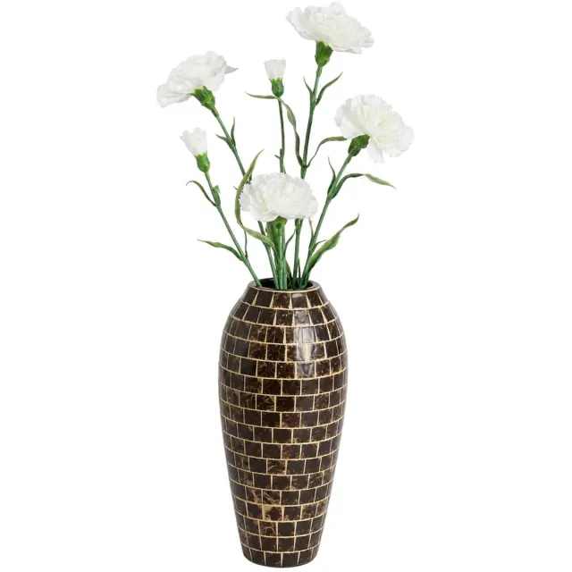 Mica Decorations Kunstbloem Anjer Floristic - 5x - H71 cm - wit - kunststof - stelen kunstbloemen - boeket - witn bloemetjes