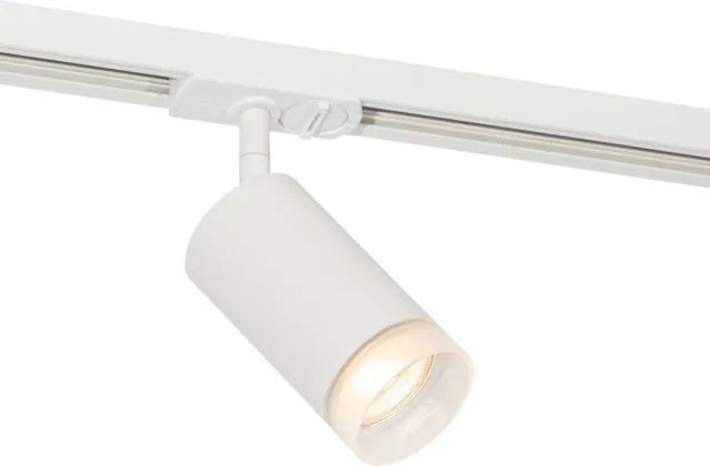 QAZQA jeana - Moderne Spot railsysteem verlichting, railverlichting geschikt voor led - 1 lichts - Ø 6 cm - Wit - Woonkamer | Slaapkamer | Keuken Mat Wit