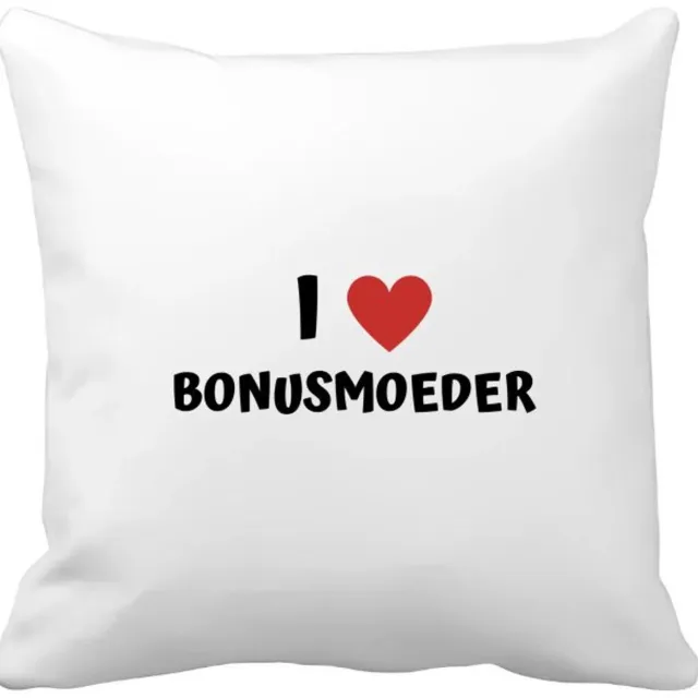 Akyol i love bonusmoeder Kussen hoes - Moeder - de liefste bonusmoeder - moeder cadeautjes - moederdag - verjaardag - geschenk - kado - 40 bij 40 cm Multicolor