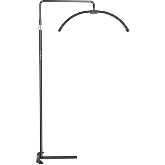 uJOY Halve maandlamp - Met afstandsbediening - LED verlichting - Metalen lichtstandaard - Dimbaar - Draaibaar - Verstelbare hoogte Zwart