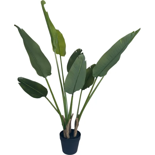 HEM Strelitzia Kunstplant - Strelitzia Nicolai Kunstplant - Paradijsvogelplant 120 cm - Net echte Kunstplant - Groene Kunstplanten - Nep planten voor binnen - Kamer Decoratie - Nepplanten Kunst plant