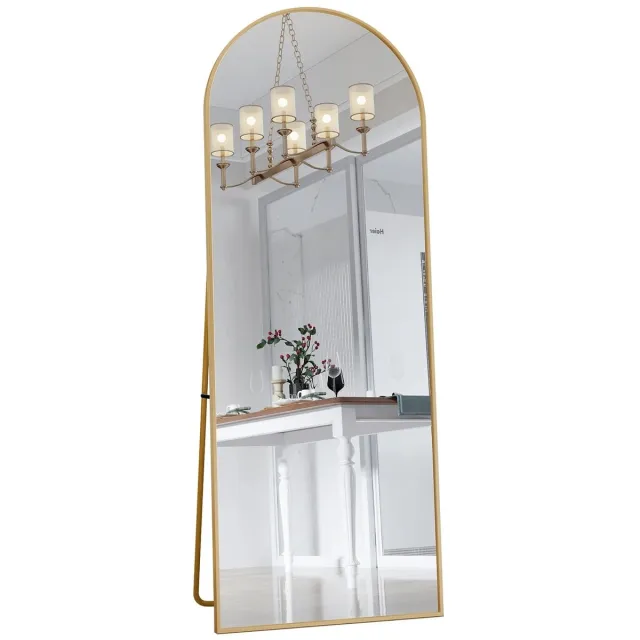 UrbanSelect Make up spiegel - Spiegel - 163 x 53 cm - Metaal - Goud