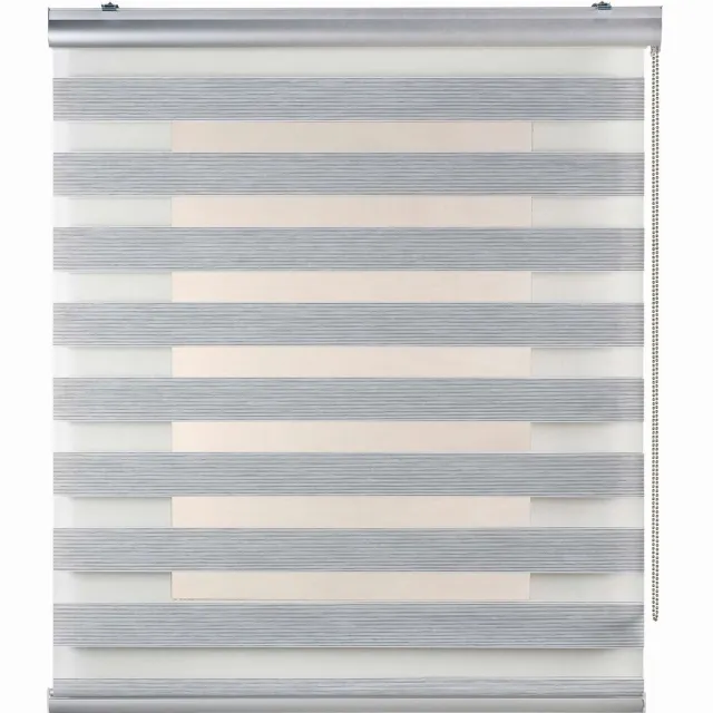 Storesdeco Premium Duo rolgrodijn aluminium afwerking Grijs, 120x250 cm Grey II