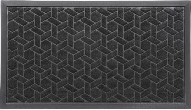 Luance Deurmat Cubique - polyester - zwart - 43 x 75 cm - deurmat binnen