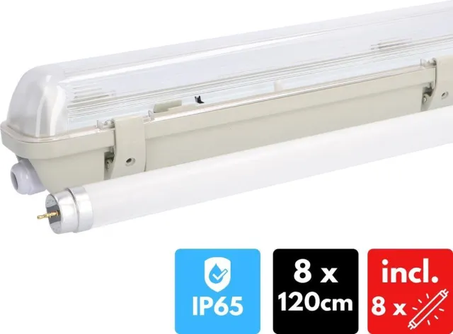 Proventa EcoPlus LED TL Balken 120 cm voor binnen & buiten - Waterdicht - 8Pack Wit