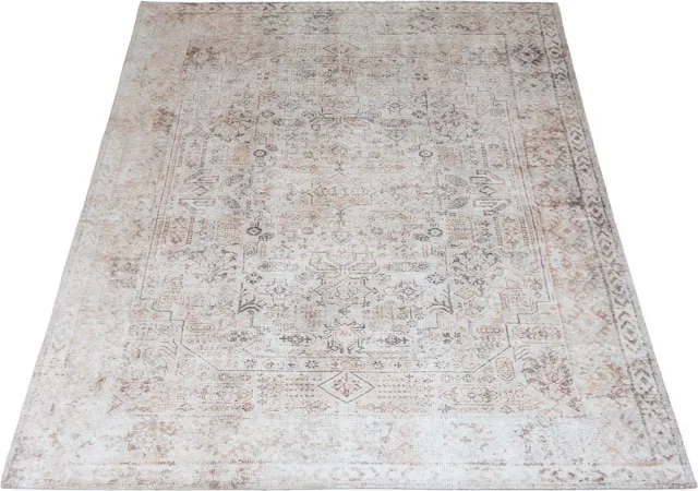 Veer Carpets Vloerkleed Shirva - Vintage Design Vloerkleed met Klassiek Ornamentenpatroon Taupe