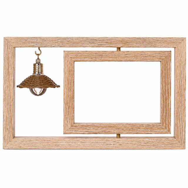 SWGOTA Dubbelzijdige draaibare houten tafelfotolijst, 6 inch staand, 17,2 x 12 cm Bruin