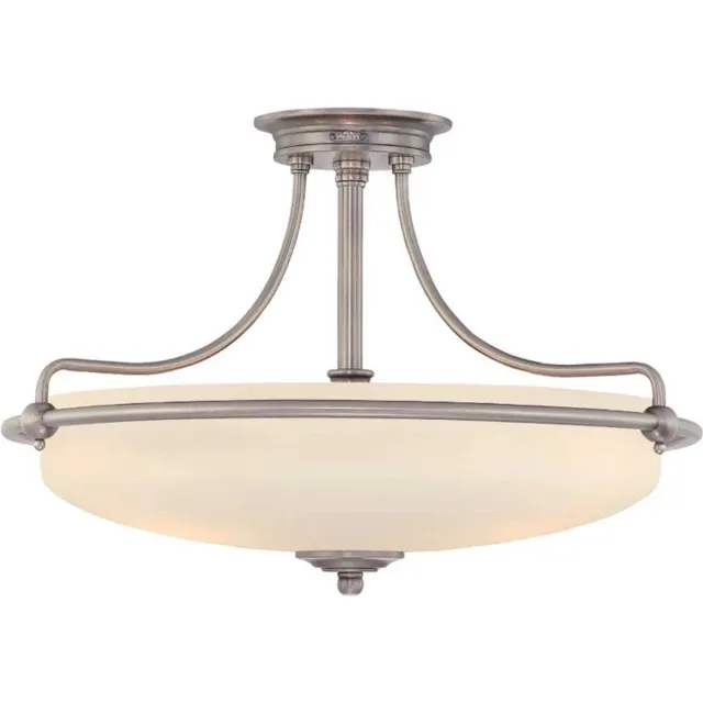 Quoizel LED Plafondlamp Griffin | 4X E27 Max 60W | Dimbaar | Antique Nickel Geen