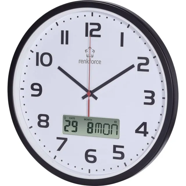 Renkforce HD-WRCL135 Wandklok Zendergestuurd 32 cm x 4.5 cm Zwart