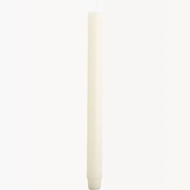 Rustik Lys Lange, dikke dinerkaars 'Vigo' (Ø 2.6cm, 20 stuks, Ivoor)