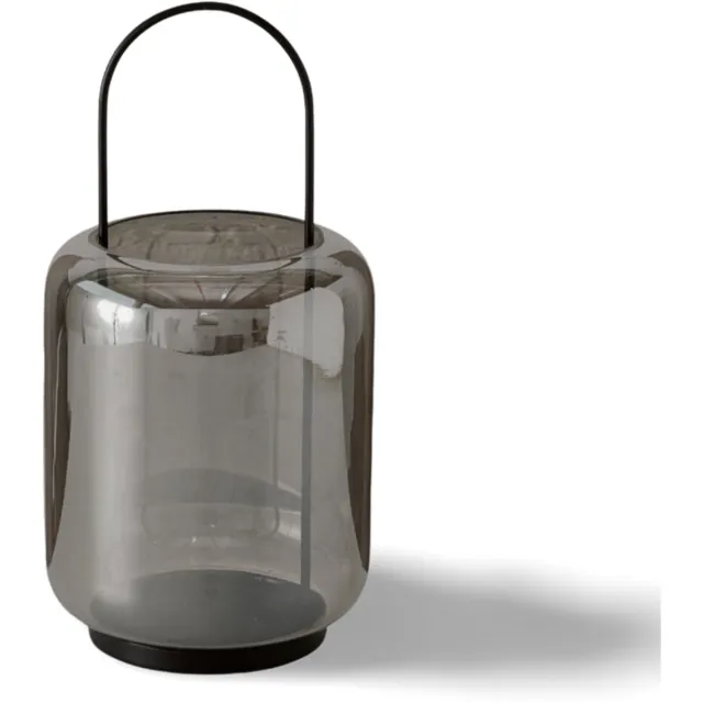 Dulaire Windlicht Zwart Glas 34 cm