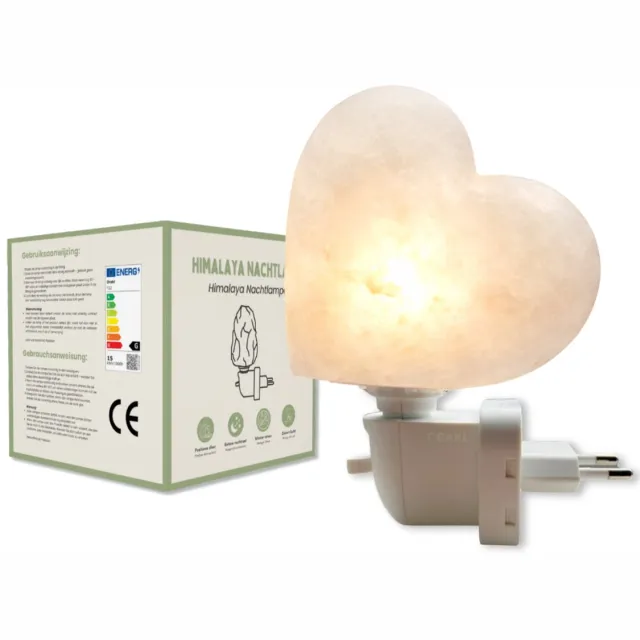 Orakl Himalaya Nachtlampje Julia – 1 KG en ca. 14 cm - Zoutlamp - Wandlamp - Echt & Puur Himalayazout Wit