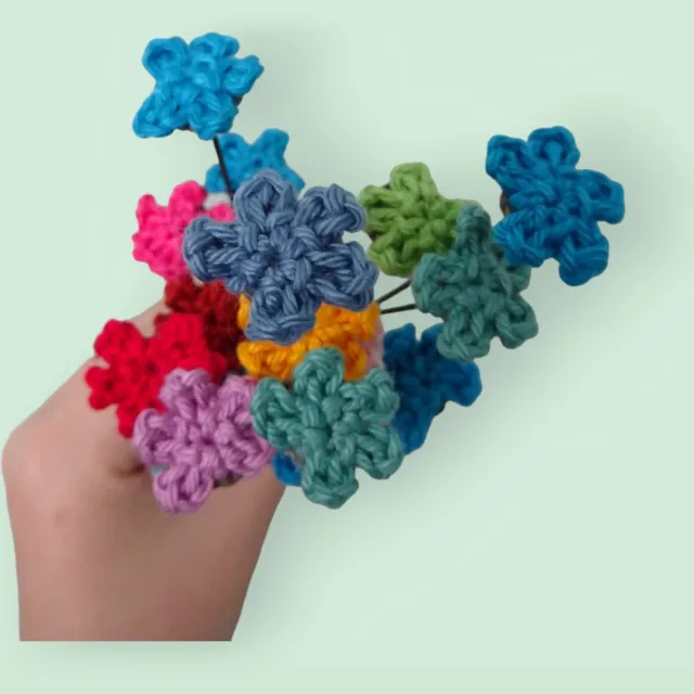 Knuffelsenzo Mini bloem - Gehaakt - Kunstbloem - Handgemaakt - Per stuk mix