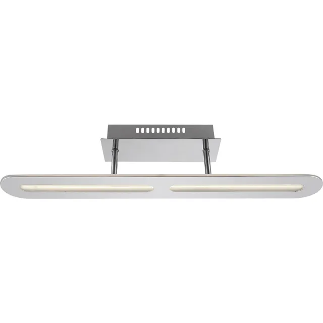 Globo Lighting Plafondlamp Woonkamerlamp LED paneel chroom, 1x LED warm wit, LxBxH 60x8x13 cm zilver