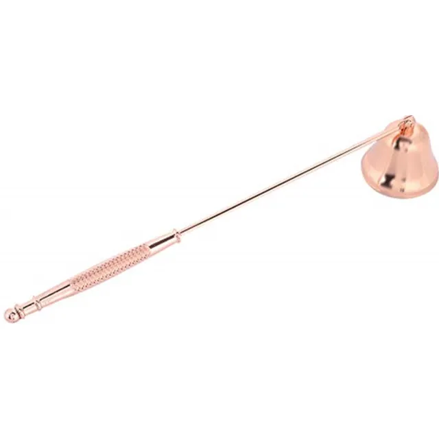 Ynkkvre Kaarsendover – Kaarsendover - met lange steel - Metalen lont kaarsendover accessoire - met lange steel voor geurkaarsen - Voor het doven van kaarsvlammen (roségoud) Roze
